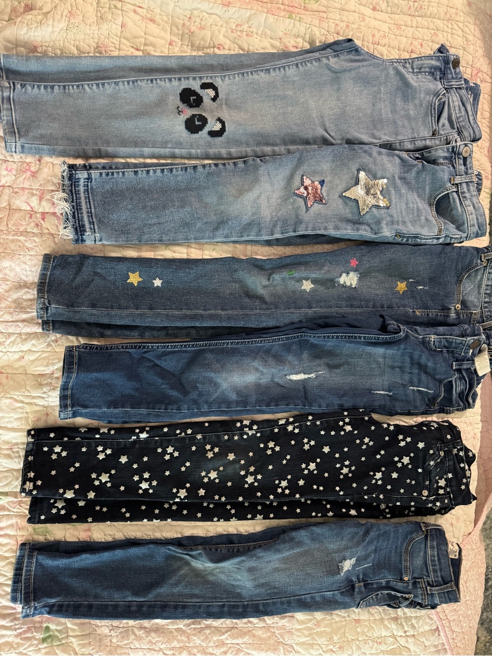 GAP Girls Light Blue & Dark Star Print Jeans Bundle